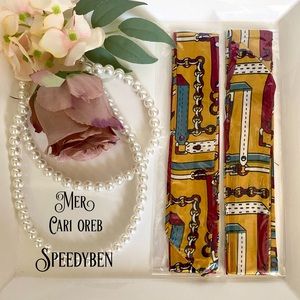 Purse Hair Ribbon Skinny Scarf Set 3/$20